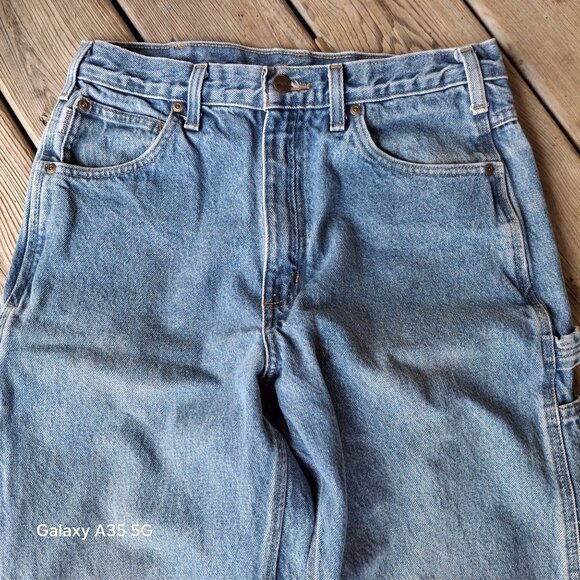 Carhartt Blue Denim Workwear Jeans With Utility Pockets Mens Relaxed Fit Size 36 - Picture 4 of 10